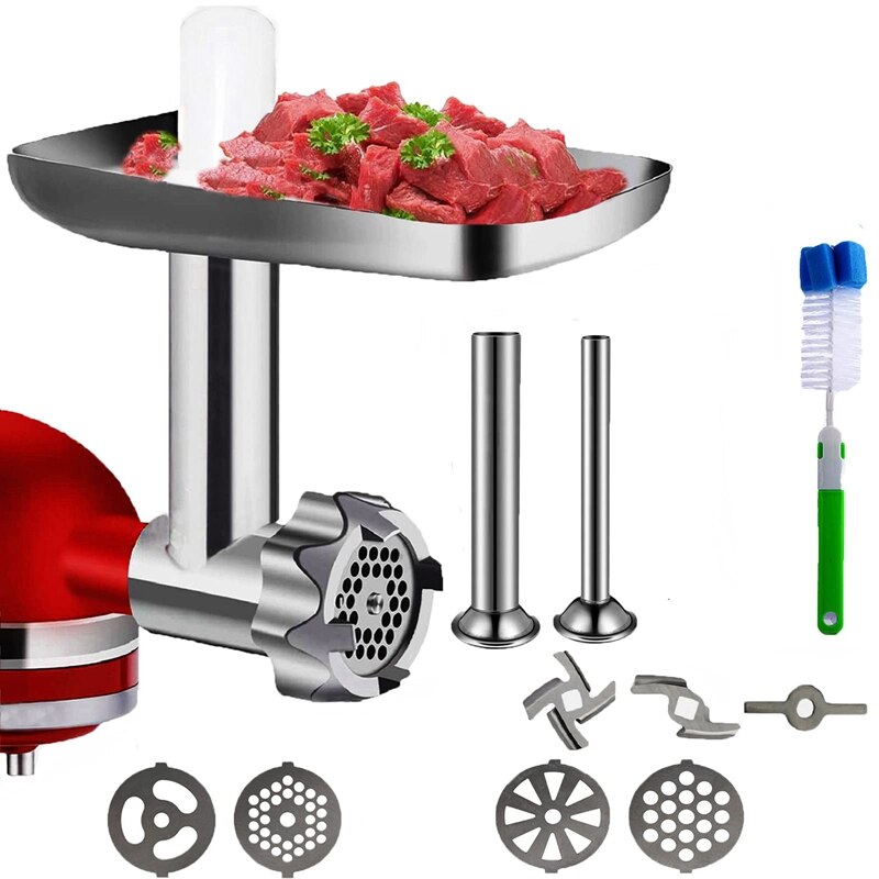 1 Set Metal Food Grinder Attachment for KitchenAid Stand Mixers Sausage Stuffer Attachment