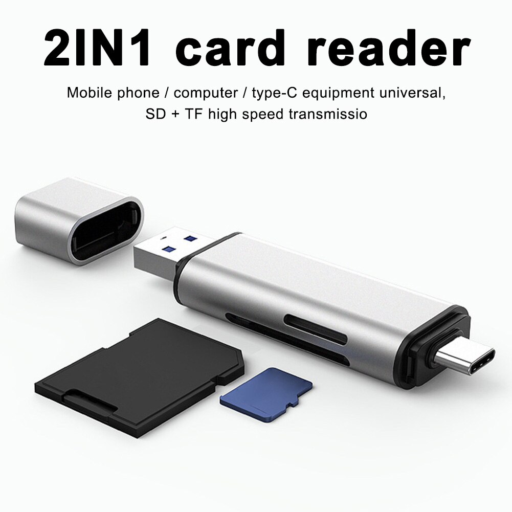 Card Reader Mini Type C Durable USB 3.0 Card Reader Laptop Phone SD TF High Speed Home