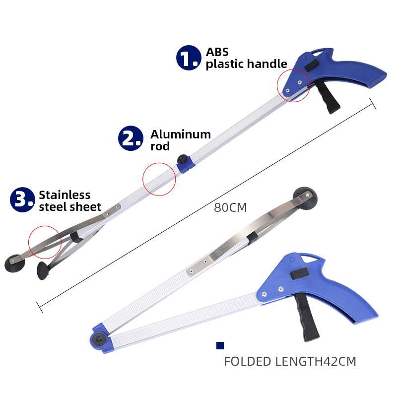 Folding Picker Household Garbage Picker Folding Trash Grabber for Garden Leaves Waste Pick Up
