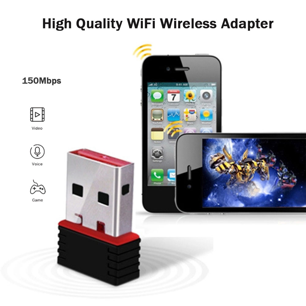 Portable Mini Network Card USB 2.0 WiFi Wireless Adapter Network LAN Card 150Mbps 802.11 ngb RTL8188 MT7601 Adaptor for PC