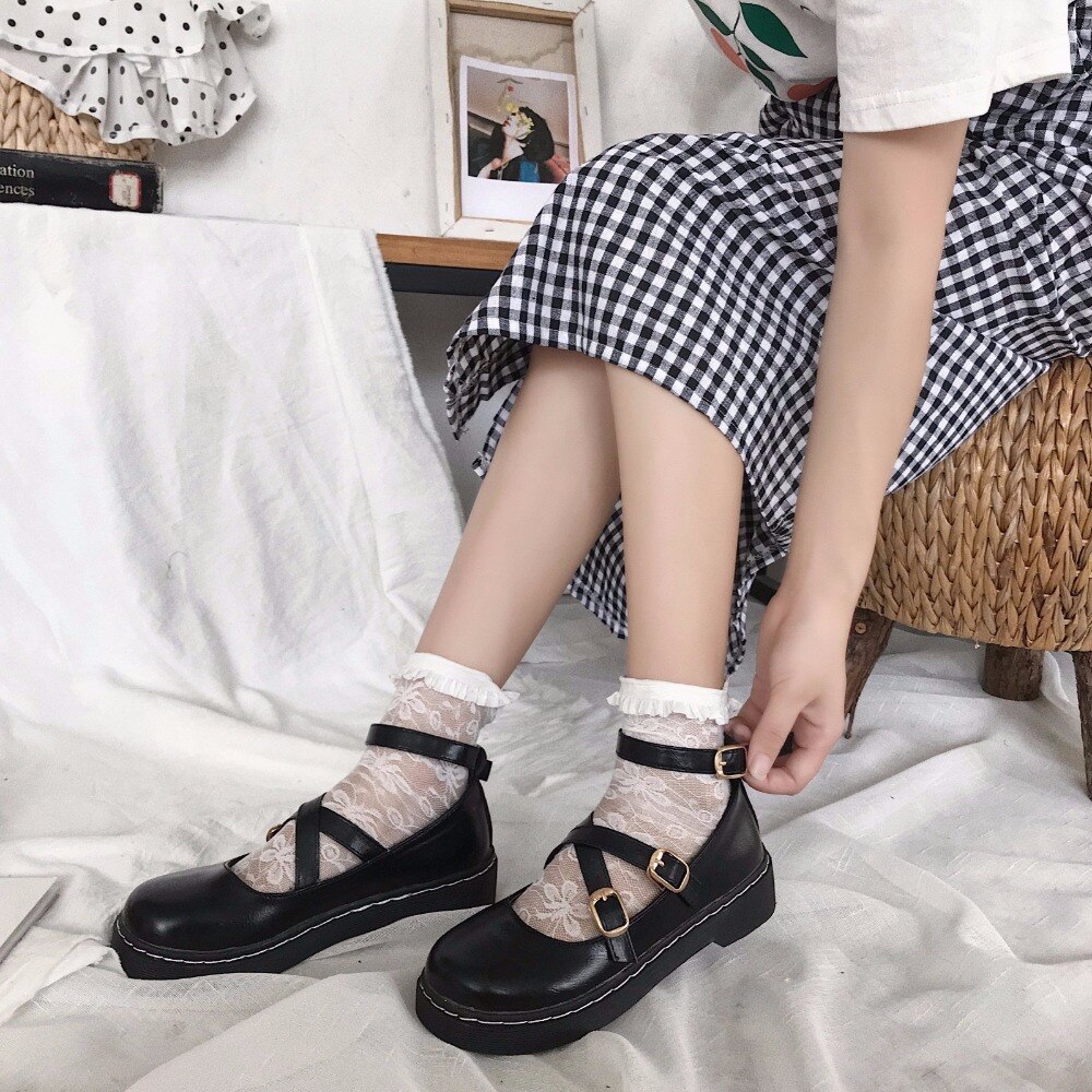 Femmes Oxfords richelieu chaussures noires été en cuir verni bout rond chaussures femme en cuir Creepers chaussures pour femmes taille 39