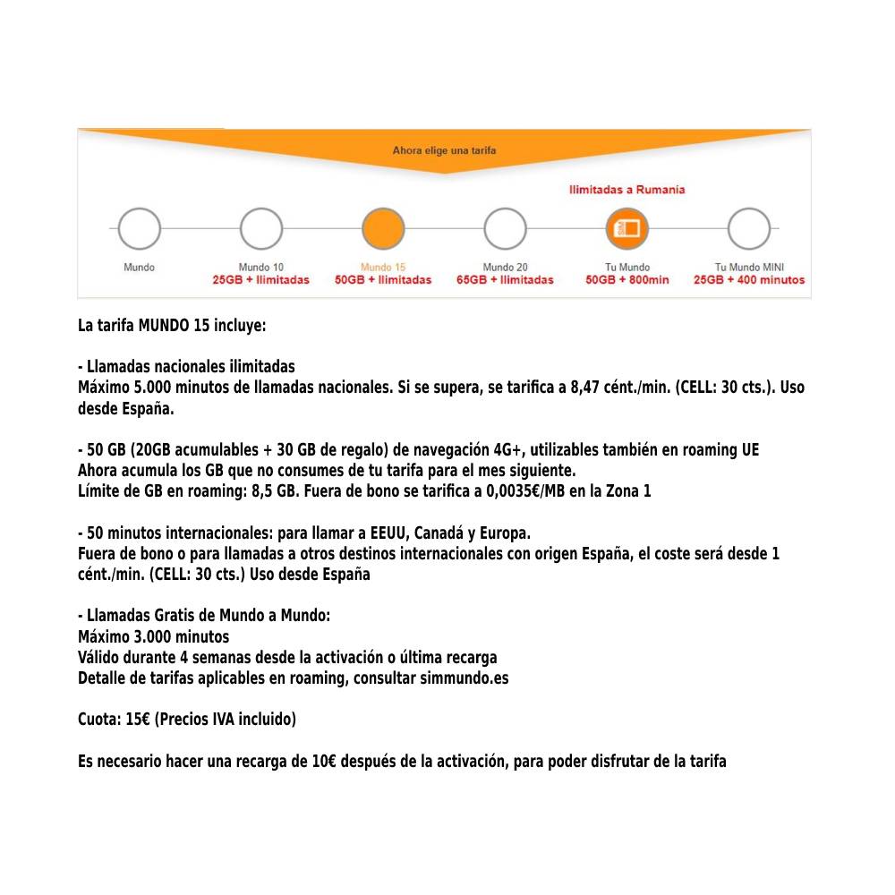 Tarjeta Sim Prepago Orange con 5€ de Saldo, Tarjeta SIM Micro Nano de Prepago, ORANGE MUNDO 5 ROAMING EUROPA INCLUÍDO, Activacion con Tus Datos.