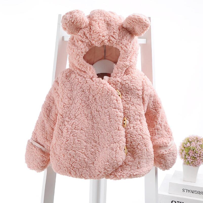 Baby meisjes winterjassen imitatiebont fleece jas kinderjas capuchon outfit kinderjas voor meisjes kleding  jw6793