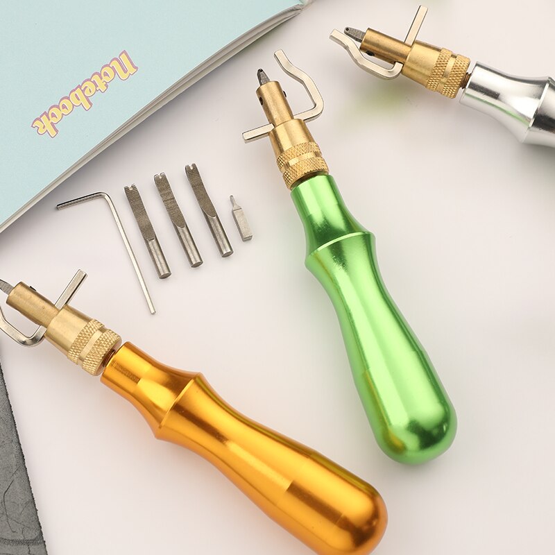 KAOBUY Multicolor Adjustable Leather Edge Stitching Groover Leather Stitching Tool And Edge Press Kit Adjustable Stitching