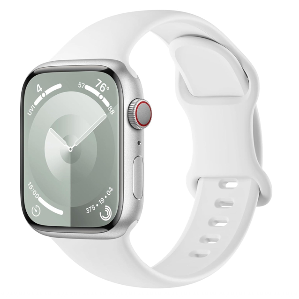 Siliconen lus Voor Apple Horloge band vrouwen voor iwatch 10/9/7/38mm 40mm 41mm 42mm 44mm 45mm 46mm Band: WHITE / 14mm