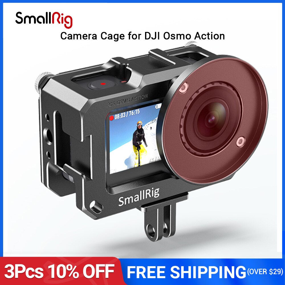 SmallRig – Cage pour caméra DJI Osmo, avec deux supports pour chaussures froides (Compatible avec l&#39;adaptateur de Microphone) -2475