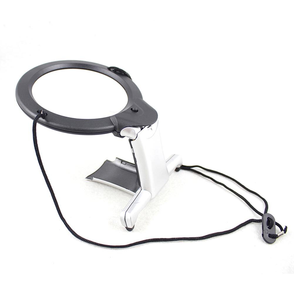 2 LED Hands Free Loupe Lighted Magnifying Glass Neck Hanging/Desktop Style Tool for Seniors Sewing Cross Stitch Embroidery: A