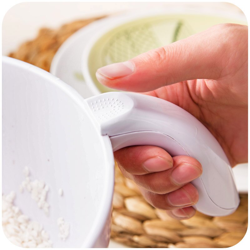 Kitchen Panning Basket ABS Anti-Slip Water Drainer Fruit Basket Wash Rice Sieve With Handle Kitchen Cleaning Tools 30*24*14cm