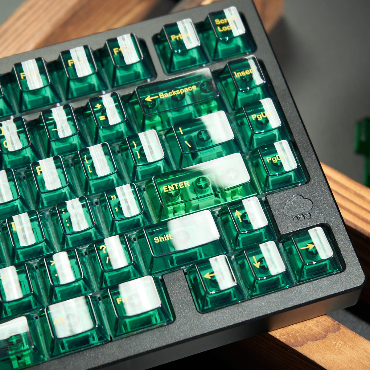 Emerald Green Crystal Clear Keycaps White Font Cherry Profile PC Keycap Custom Keyboard keycap For Cherry MX Mechanical Keyboard