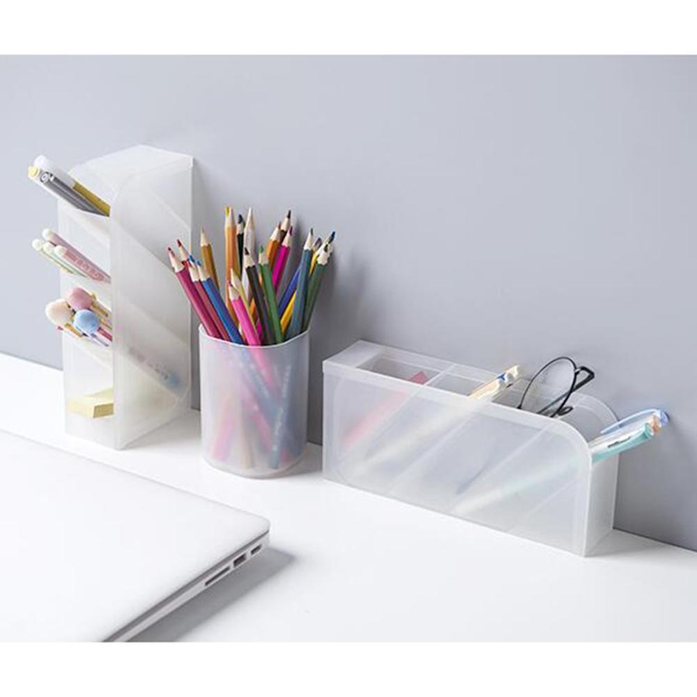 Home Office School Pencil Storage Organizer Cylinder Shape Multi Grid Pen Holder Multifunction Storage Box Desktop Organizer