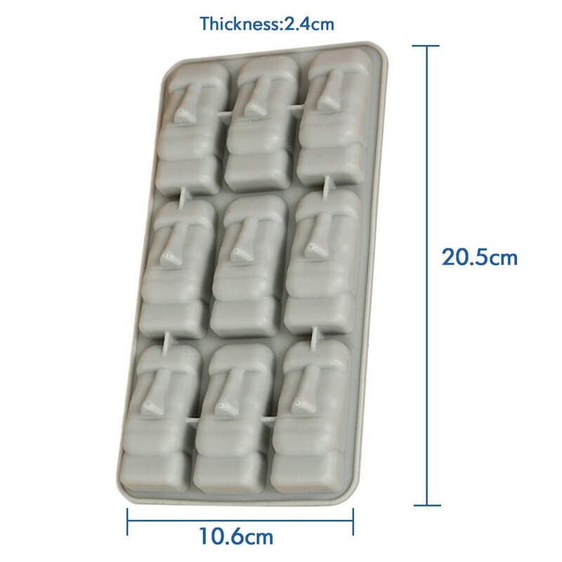 Silicone Rectangle Ice Cube Mold Ice Tray Mold Ice Mould Easter Island Drinking Statues Cocktails 3D Eco-Friendly Originality