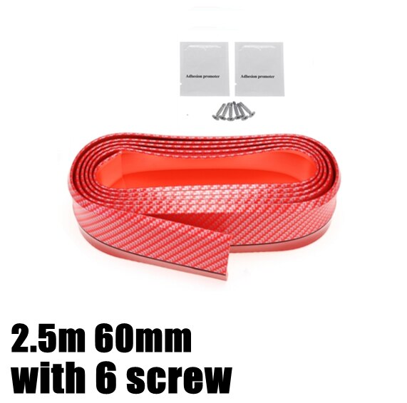 2.5m Anti-scratch Strip Car Front Bumper Protector Rubber Bumper Guards Lip Mouldings Splitter Chin Body Door Pedal Trim: D