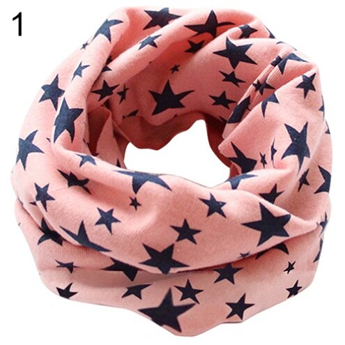 Børn varmt bomuld sjal vinter tørklæde print mønster komfortable sæt hoved tørklæder: Lyserød