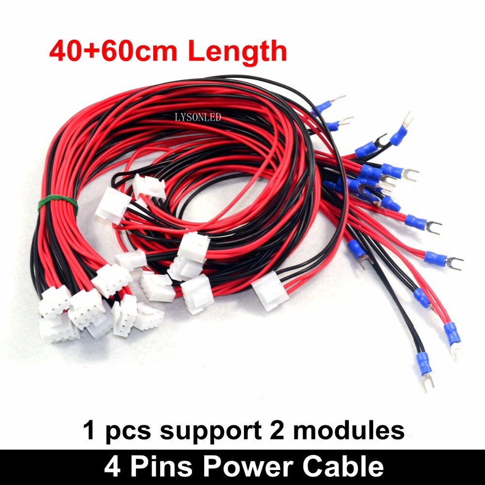 10 unids/lote de 4 pines de largo Cable de alimentación de pantalla LED, Cable de conexión en dirección Horizontal entre módulos P5 P10 interiores