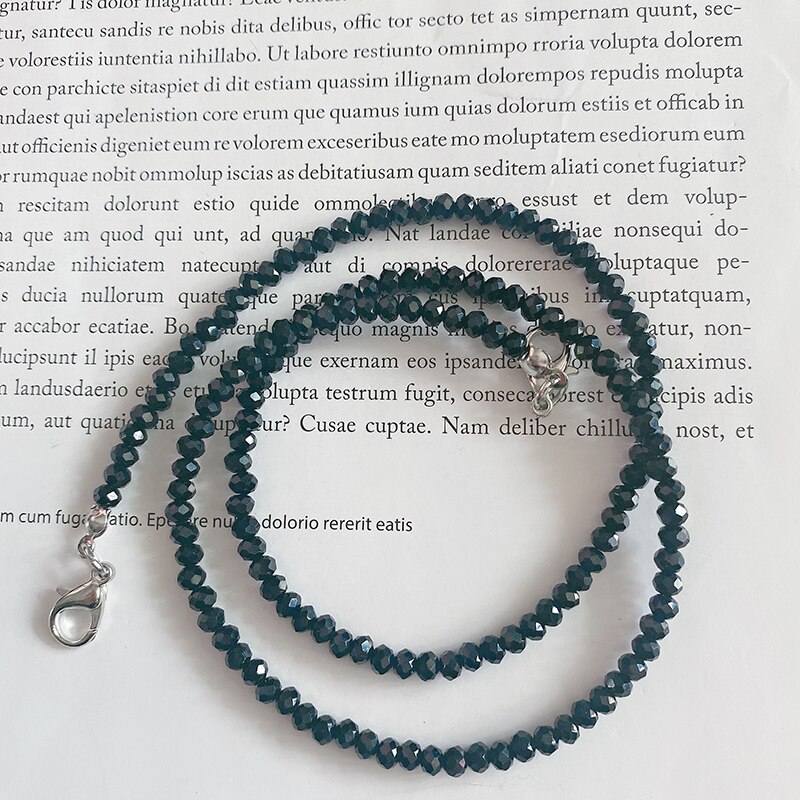 Cadena para mascarilla facial con cuentas de cristal para hombre y mujer, cadena para gafas de sol con cuello, cordones, accesorios para gafas