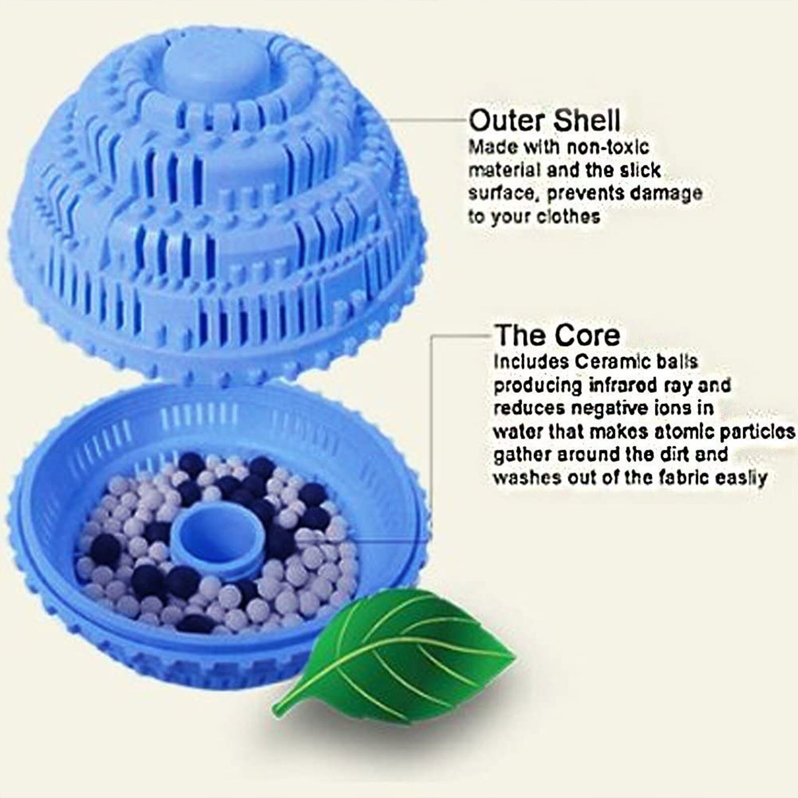 All-natural Eco-friendly Laundry Ball Magic Super Wash Ball for Washing Machine up to 1500 Washings