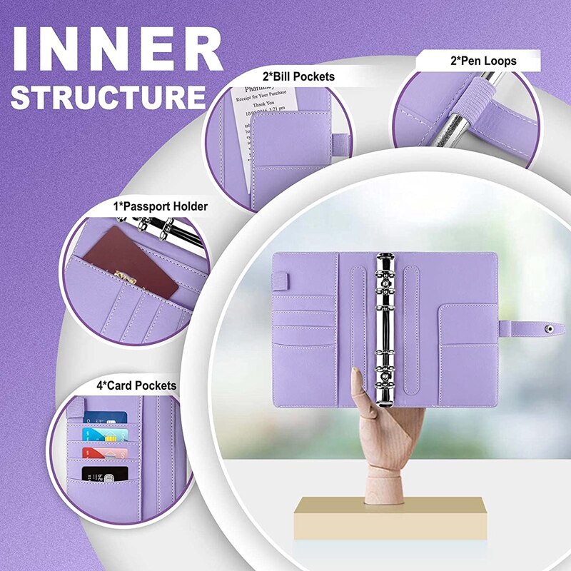 Budget Binder, For A6 Filler Paper,Loose Leaf Mini Binder Cover With Unique Snap Buckle,A6 Budget Binder For Budgeting