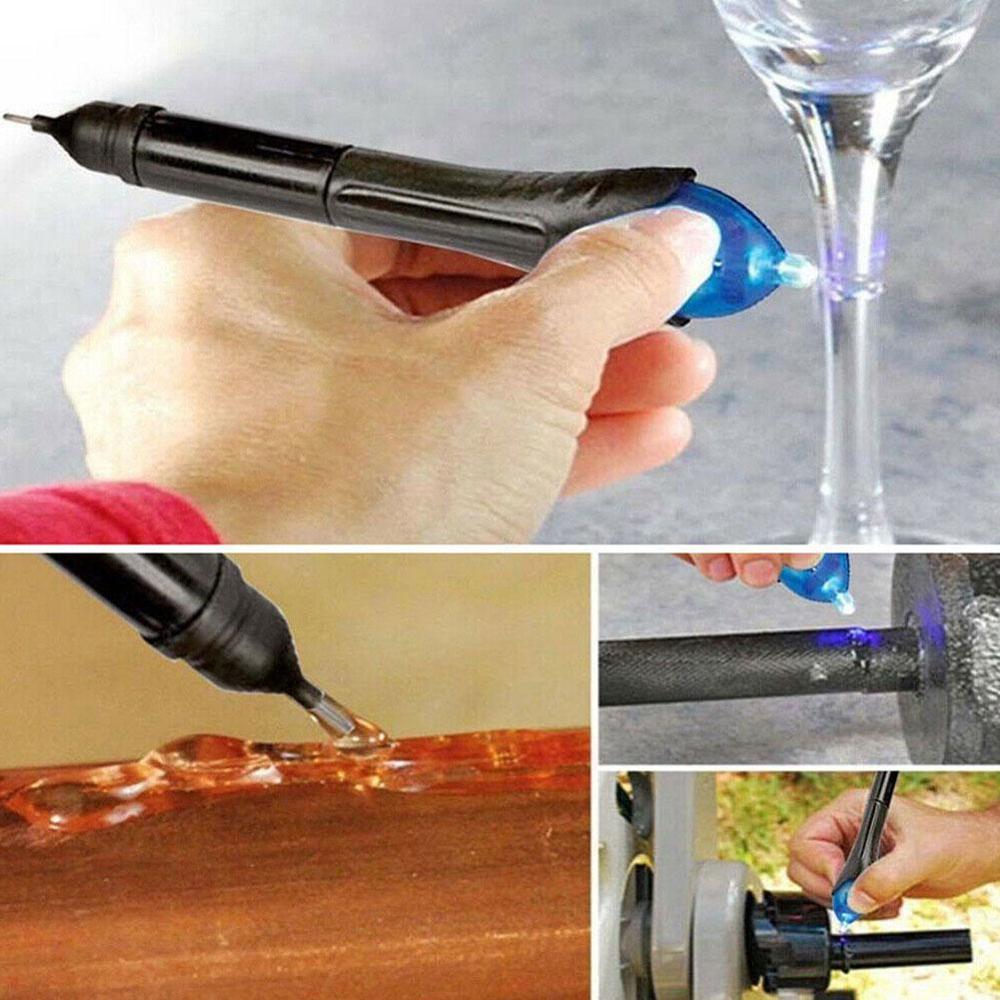 Fix Pen Welding 5 Second Quick Fix UV Light Repair Pen Tool Kit Compound of Super Powered Liquid Plastic Dip Welding