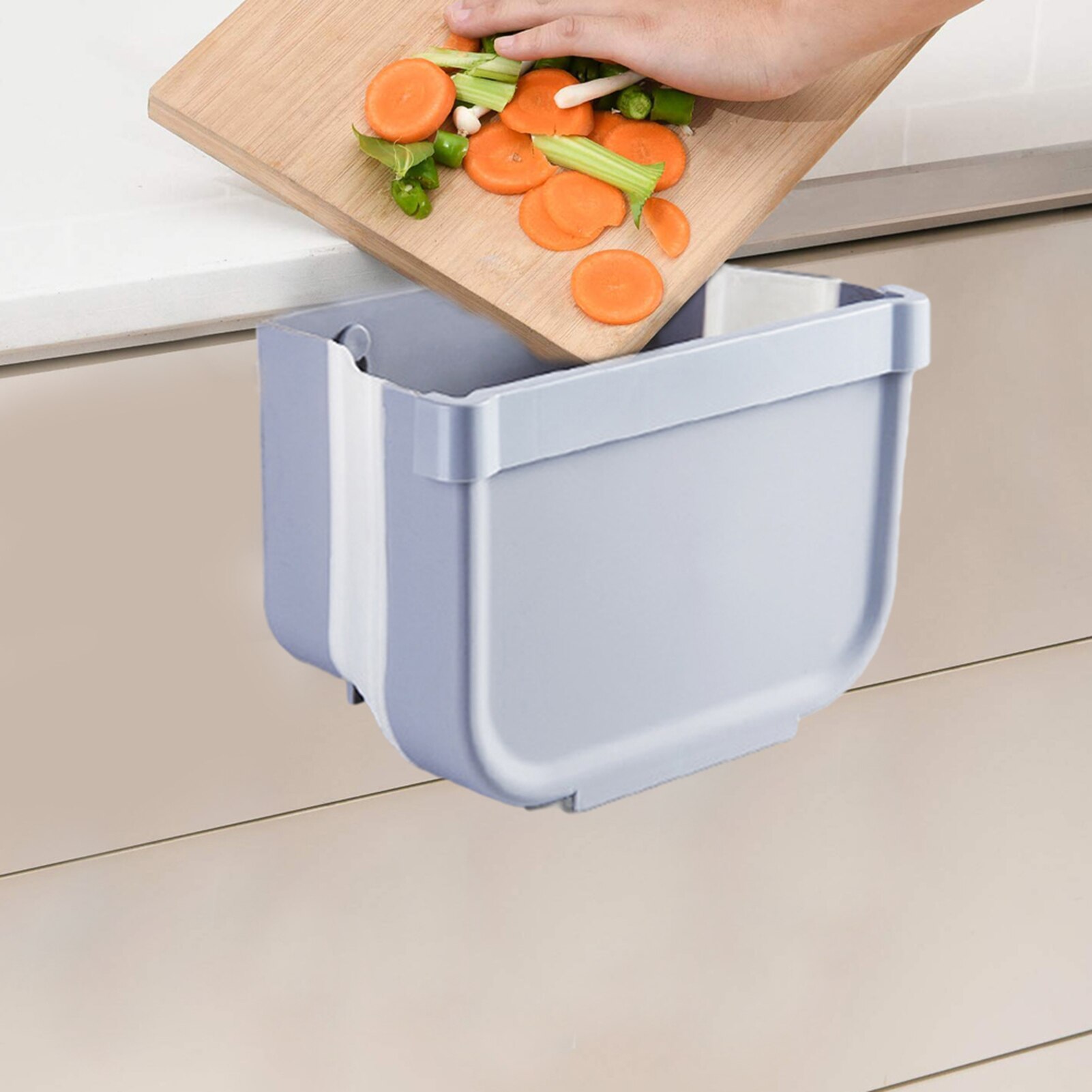 Trash Can Folding Trash Can Hanging ashcan simple style living room office Kitchen cleaning tool Dustbin durable Trash Can