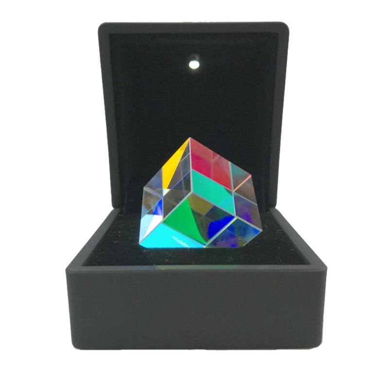 Prisme de couleur carré, prisme collecteur de couleurs, Cube à 6 côtés avec boîte à lumière