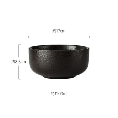 Nudelhåndledd, stor ramenbolle, keramisk hirse-grøtskål, nudelbolle, nudelbolle med oksesuppe: Rød