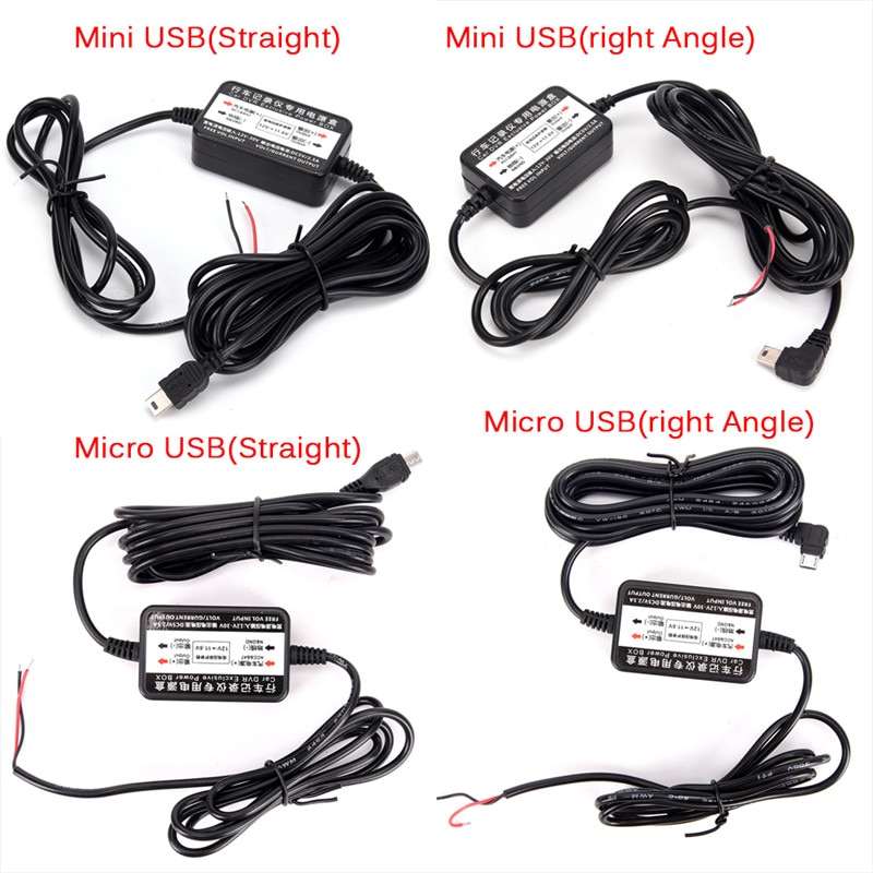 Micro/Mini chargeur de voiture USB | Câble dur, convertisseur onduleur de puissance, pour tablette, téléphone, enregistreur DVR, GPS, 2 * 1.18po