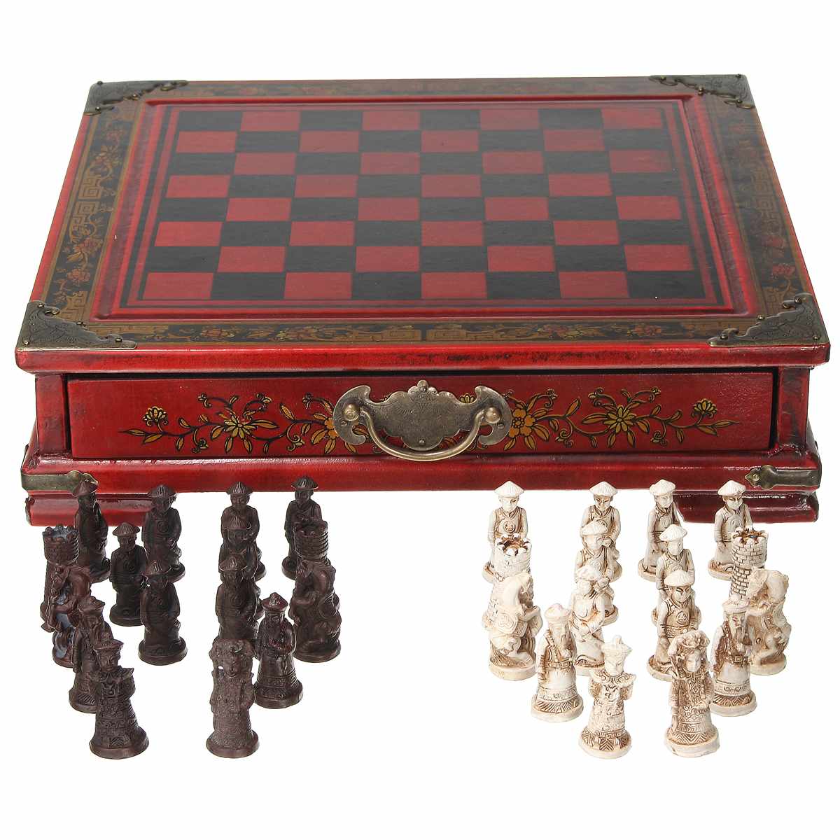 32 stk/sæt træbord skak kinesisk skak spil harpiks skakmand jul fødselsdag premium underholdning brætspil