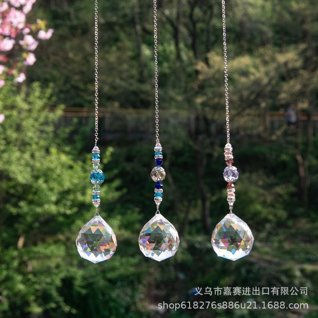 Attrape-soleil lustre en cristal décor boule de vitrail suspendu pendentif capteur de lumière réfléchissant maison jardin cour décor