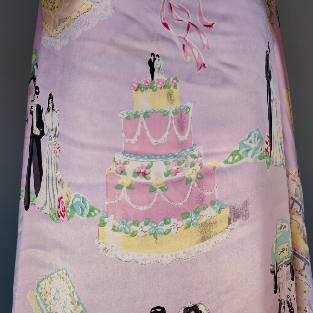 Pure silk charmeuse silk satinsilk mulberry silk pink color wedding and cake funky pattern