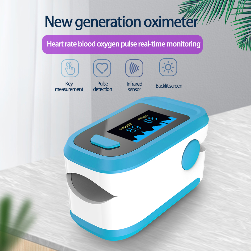 Oxymètre de doigt Portable pulsoximètre du bout des doigts oxymètre de pouls moniteur de fréquence cardiaque de pouls de pression artérielle sans batterie: Type 1 blue