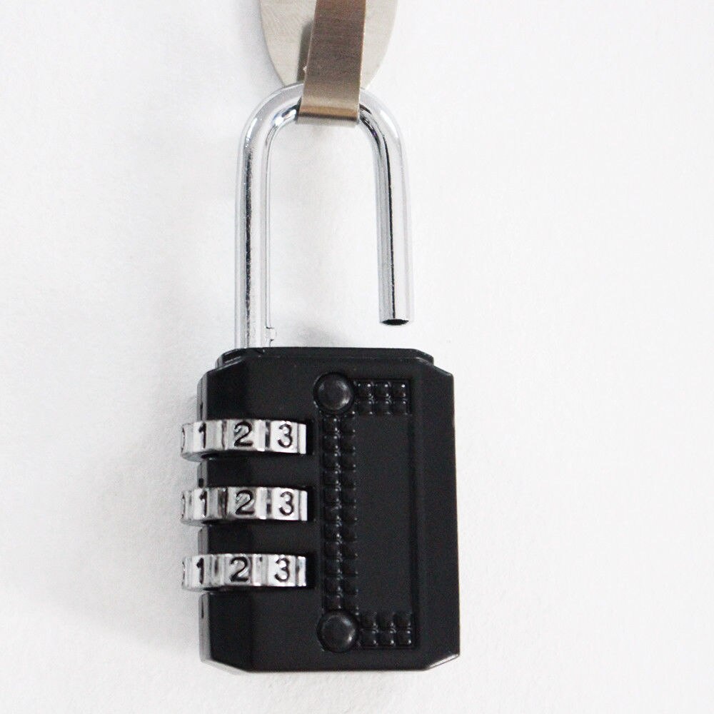 3 Digit Resettable Combination Padlock Coded Lock School Gym Locker Sheds