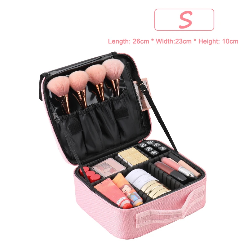 Estuche de maquillaje para mujer, caja de herramientas de belleza para uñas de gran capacidad, organizador de cosméticos, maletas para cajas de almacenamiento de maquillaje