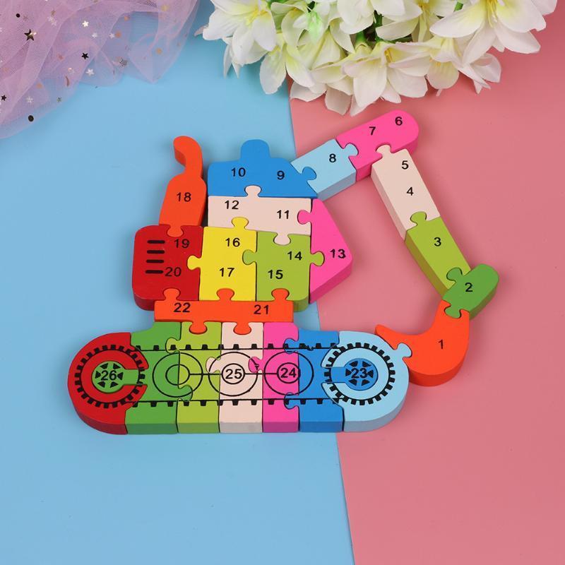 Colorful Kids 3D Puzzle Wooden Toys Cartoon Animal Traffic Jigsaw Montessori Early Learning Educational Toys For Children