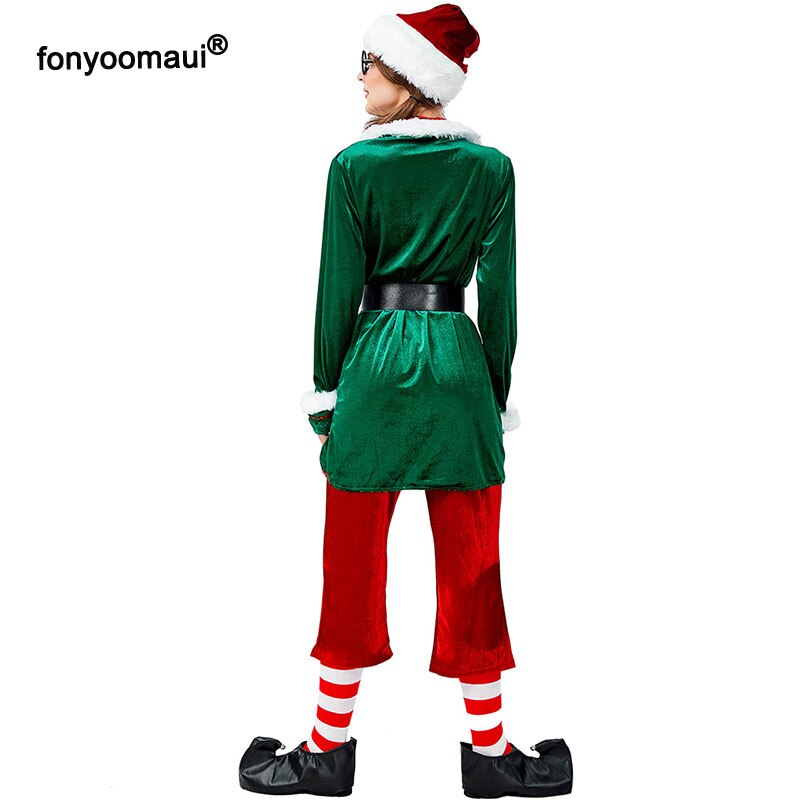 Voksne par familie mr & fru julenisse nisse kostume 5 stk jakkesæt år x-mas fleecetøj til mænd og kvinder plus størrelse