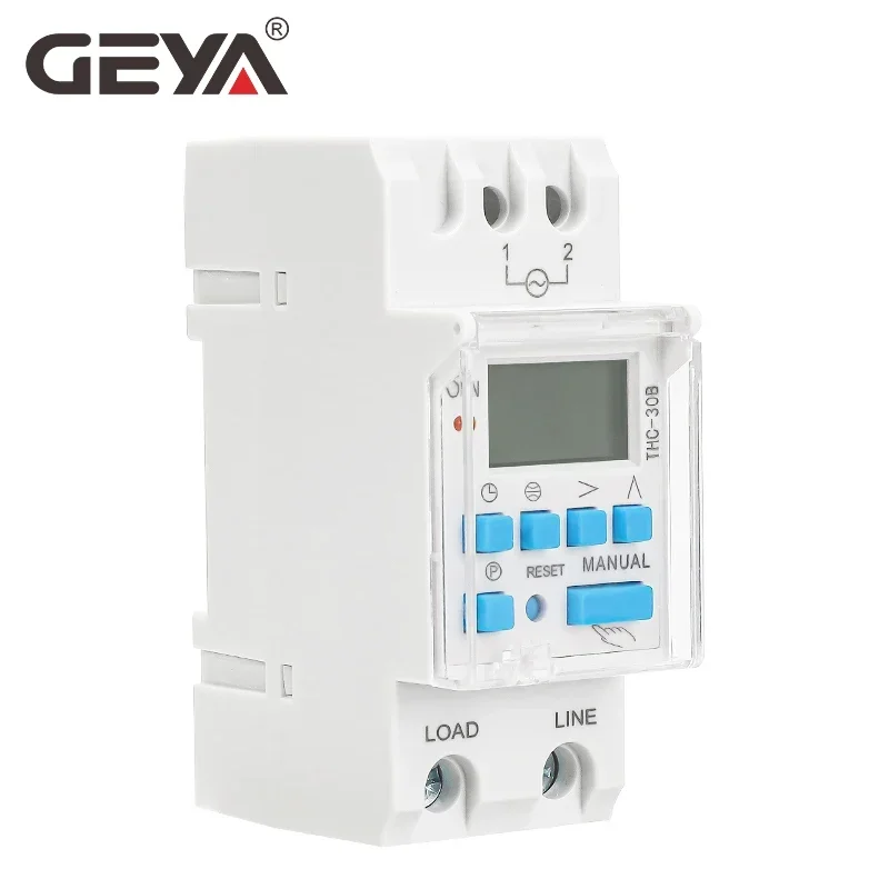 GEYA THC interruptor de temporizador astronómico pantalla LCD 16A 20A 30A Control de sincronización interruptor de latitud 220V