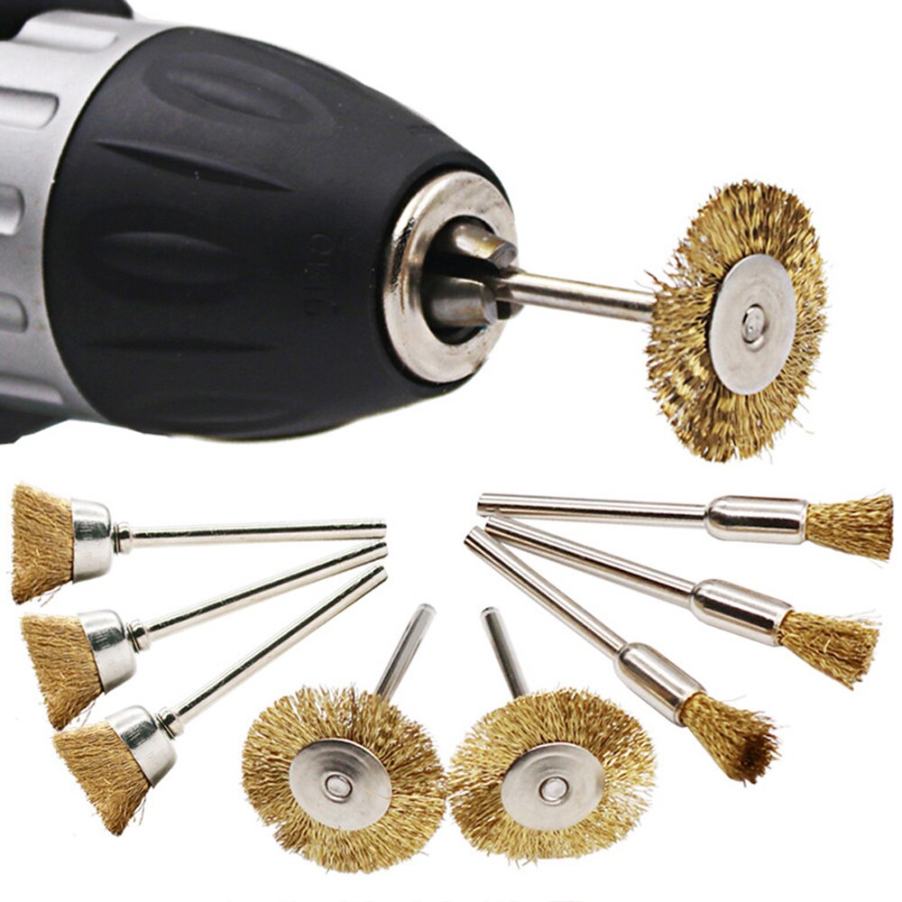 60pcs Stainless Steel Wire Wheel Brass Brush Dremel Rotary Tool for Mini Drill Dremel Polishing Dremel Rotary Tools Accessories