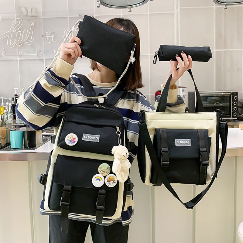 Preppy Purple Backpack Women Waterproof Candy Colors Backpacks Fancy High School Bags for Teenage Girl Cute Travel Rucksack