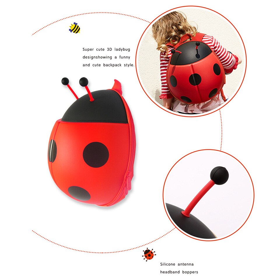 Int'g Leuke Ladybird Pluche Rugzak Meisjes Jongen Kinderen Tas Lieveheersbeestje Schooltas Kinderen Speelgoed Rugzak Voor Kind Waterdichte 28cm