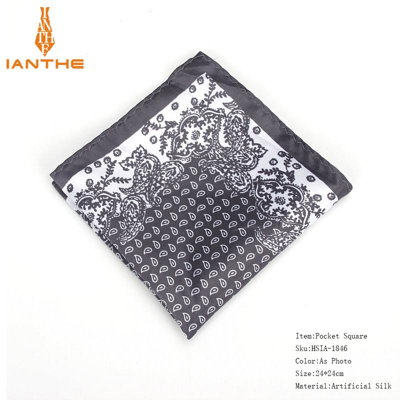 Neue herren Taschentuch Vintage Paisley Druck Tasche Platz Weiche Seide Taschentücher Hochzeit Party Business Hanky Brust Handtuch: IA1846