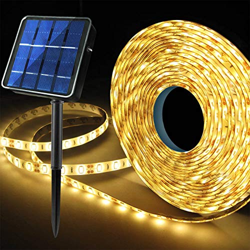 LED-lichtstrip Solar Outdoor waterdichte lichtstrip 5M wit/warm lichtstrip geschikt voor kerst binnenplaats decoratie licht: orange