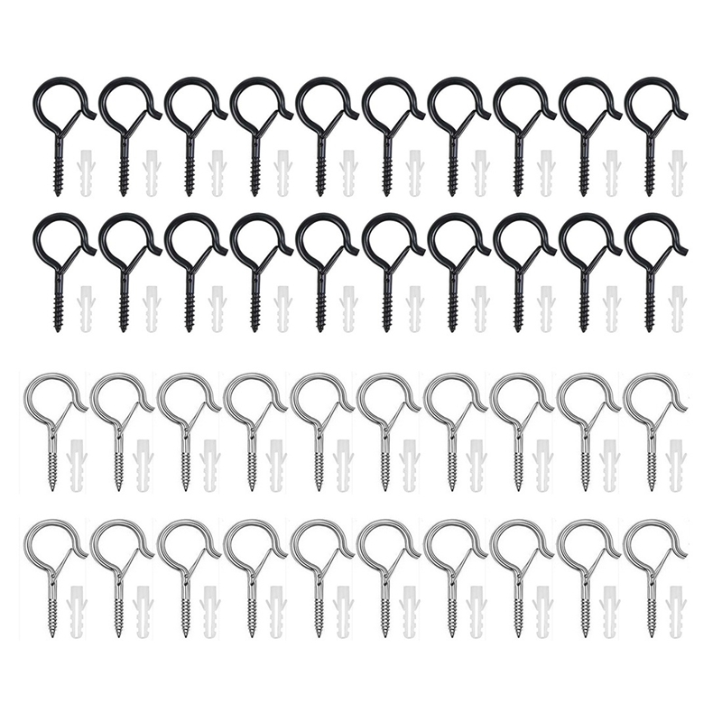 40 Pack Q-Hanger Hooks Metal Screw Hooks Safety Buckle Christmas Lights Hanger for Outdoor LED Xmas Lights: Default Title