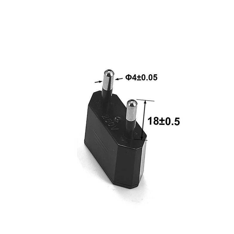 10 stuks eu-stekkeradapters 4.0mm amerikaanse, chinese, japanse naar eu, euro, europese reisstekkerconverter, oplader, stopcontact