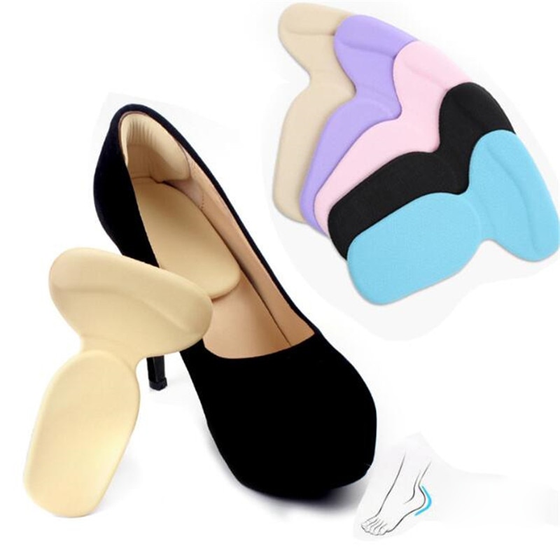 1 par Durable T-forma hilo más grueso en la parte posterior del pie ropa engomada alta tacones suave antideslizante de zapato cojín Accesorios