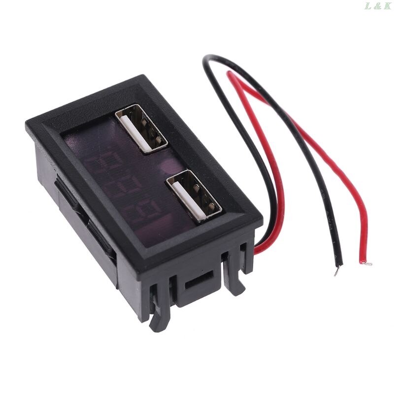 Affichage de puissance de voiture de tension d'indicateur de capacité de batterie au plomb 12V avec le double chargeur d'usb 5V 2A