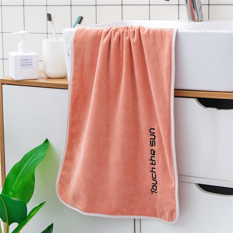 35*75cm Embroidery letter Towel Ultrafine Plain Fibe Face Towel Sport Bath hand Towel Bathroom For Home Hotel Cleaning Hand: 2