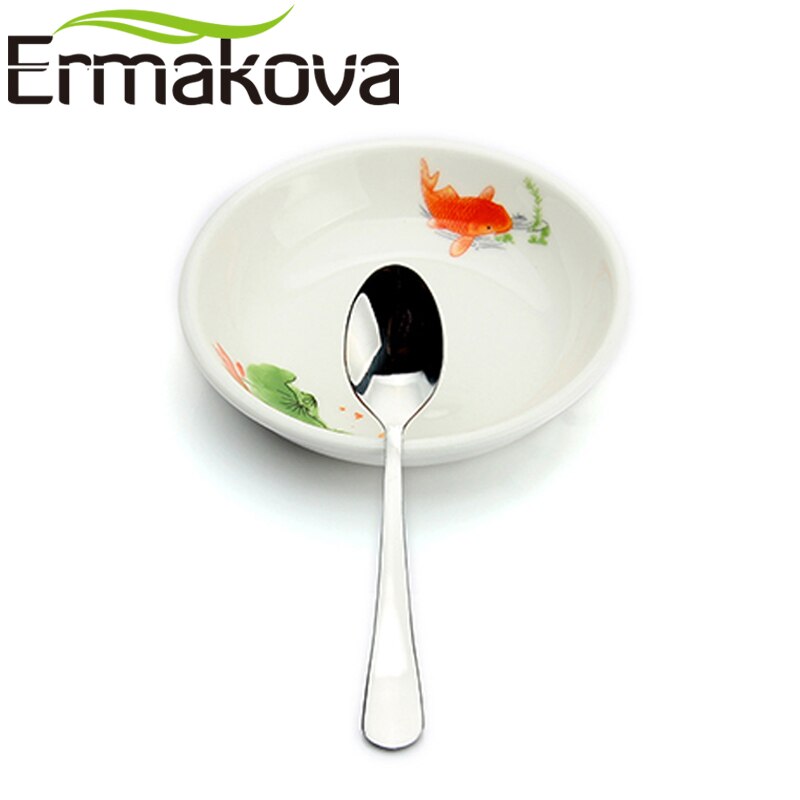 Ermakova sett  of 2 espresso skje 4 inches mini kaffeskje liten bistro skje til dessert rustfritt stål te forrett