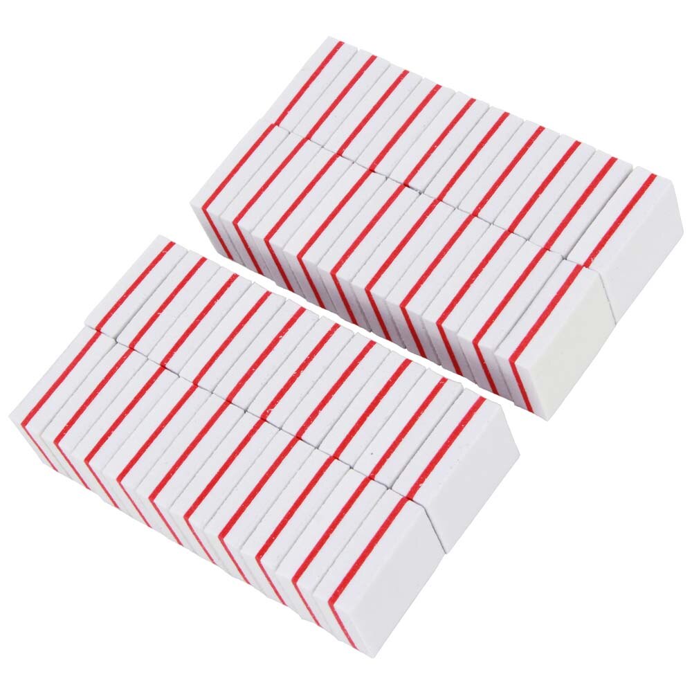 Mini bloque pulidor de uñas blanco, 200 piezas, lima de uñas , tablero de esmeril 100/180, bloques de pulido, herramientas para el cuidado de la manicura