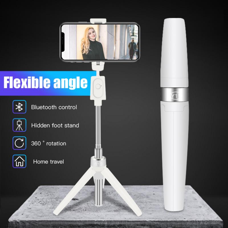 Palo de Selfie plegable con Bluetooth, rotación de 360 grados, trípode inalámbrico, extensible, portátil, con Control remoto