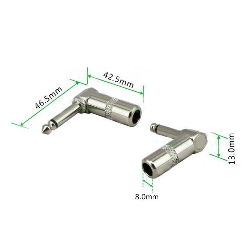 6.35mm mannelijke haakse connector mono solding plug 90-degree