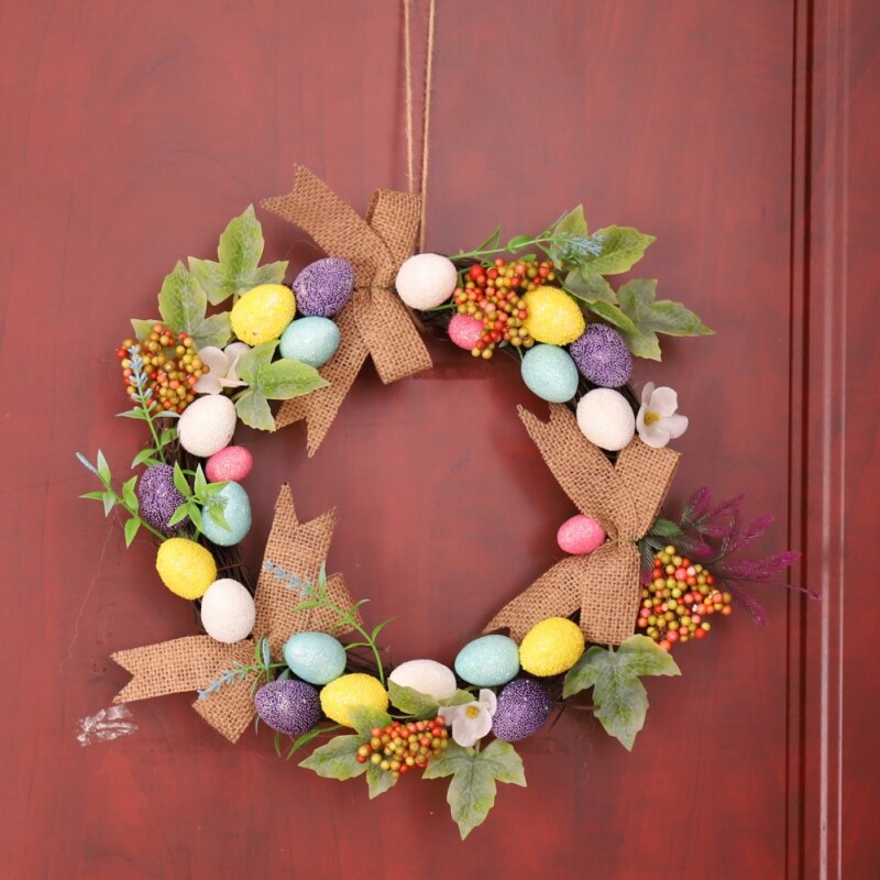 Artificial Wreath Garland Rattan Frame With Easter Cross Garland Halloween Thanksgiving Autumn
